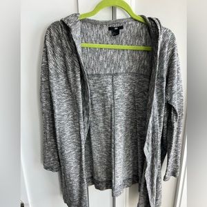 Gray hooded cardigan